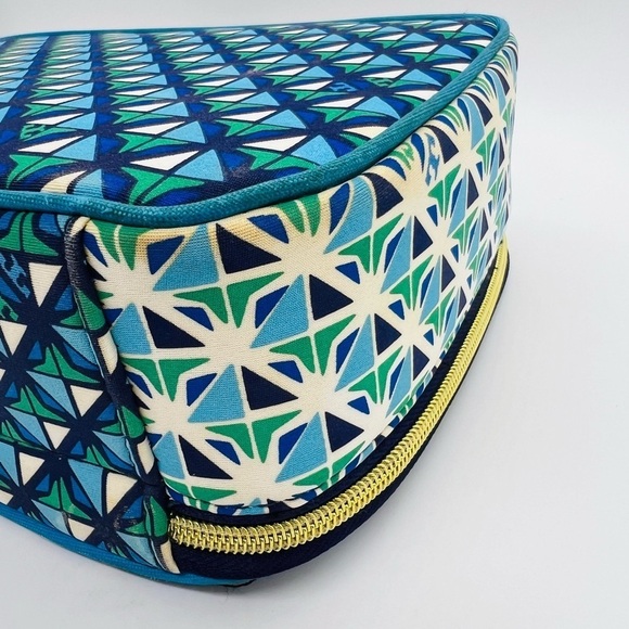 TORY BURCH TARGET BLUE GEOMETRIC STYLE ZIPPERED LUNCHBOX - Picture 15 of 15